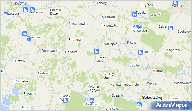 mapa Piasek Mały, Piasek Mały na mapie Targeo