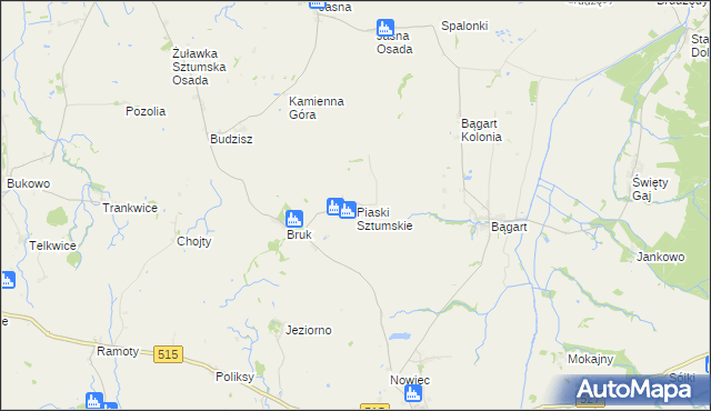 mapa Piaski Sztumskie, Piaski Sztumskie na mapie Targeo