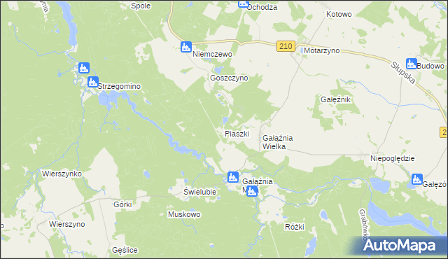 mapa Piaszki, Piaszki na mapie Targeo