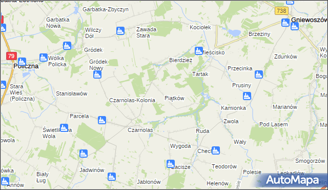 mapa Piątków, Piątków na mapie Targeo