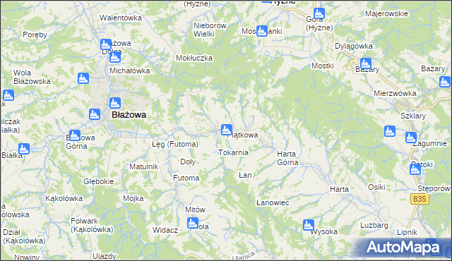 mapa Piątkowa gmina Błażowa, Piątkowa gmina Błażowa na mapie Targeo