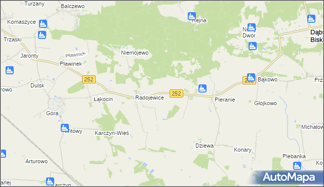 mapa Pieczyska gmina Dąbrowa Biskupia, Pieczyska gmina Dąbrowa Biskupia na mapie Targeo