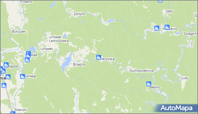 mapa Pieczyska gmina Osiek, Pieczyska gmina Osiek na mapie Targeo