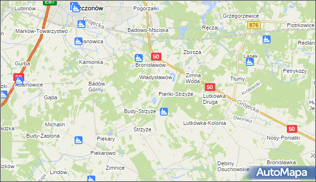 mapa Pieńki-Strzyże, Pieńki-Strzyże na mapie Targeo