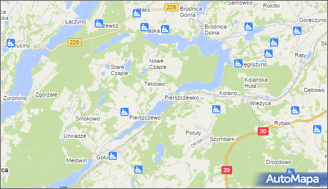 mapa Pierszczewko, Pierszczewko na mapie Targeo