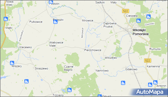 mapa Pierzchowice, Pierzchowice na mapie Targeo