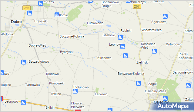 mapa Pilichowo gmina Osięciny, Pilichowo gmina Osięciny na mapie Targeo