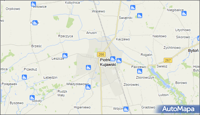 mapa Piotrków Kujawski, Piotrków Kujawski na mapie Targeo