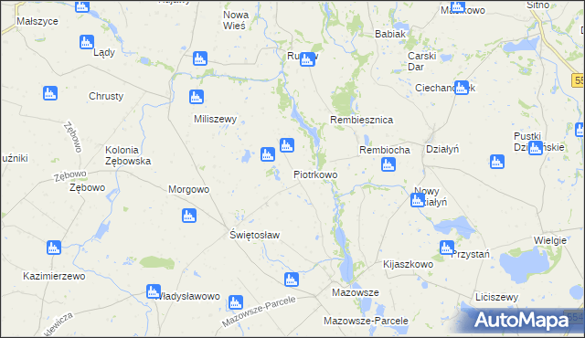 mapa Piotrkowo gmina Ciechocin, Piotrkowo gmina Ciechocin na mapie Targeo