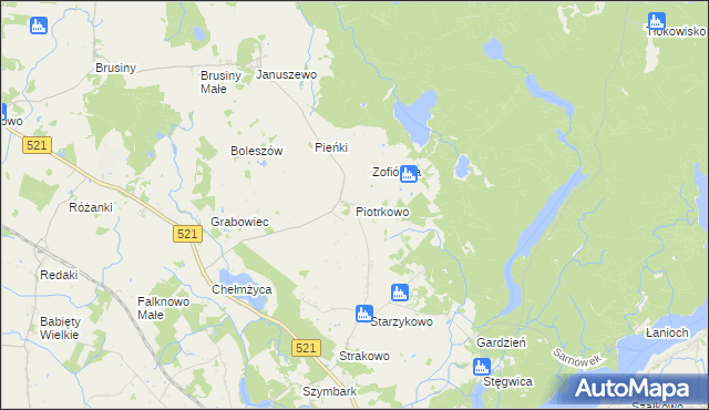 mapa Piotrkowo gmina Susz, Piotrkowo gmina Susz na mapie Targeo