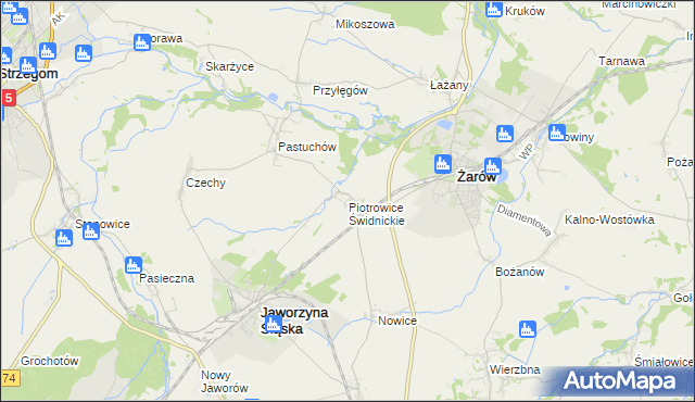 mapa Piotrowice Świdnickie, Piotrowice Świdnickie na mapie Targeo