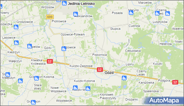 mapa Piskornica, Piskornica na mapie Targeo