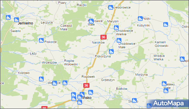 mapa Piskorzyna, Piskorzyna na mapie Targeo