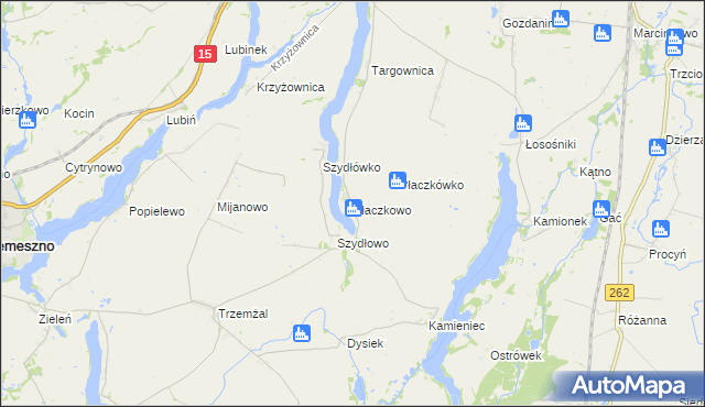mapa Płaczkowo gmina Trzemeszno, Płaczkowo gmina Trzemeszno na mapie Targeo