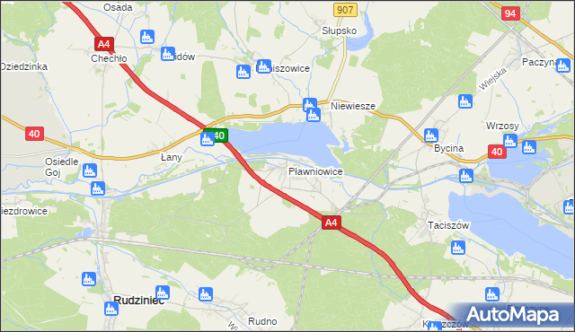 mapa Pławniowice, Pławniowice na mapie Targeo