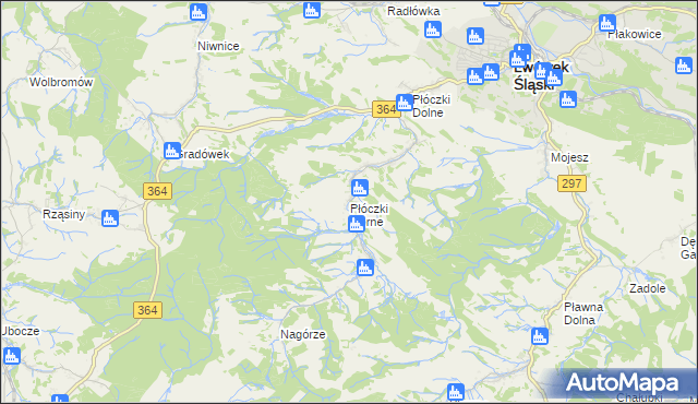 mapa Płóczki Górne, Płóczki Górne na mapie Targeo