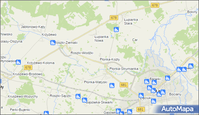 mapa Płonka-Kozły, Płonka-Kozły na mapie Targeo