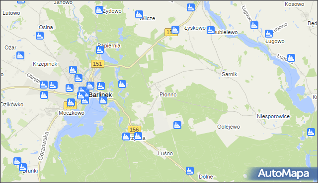 mapa Płonno, Płonno na mapie Targeo
