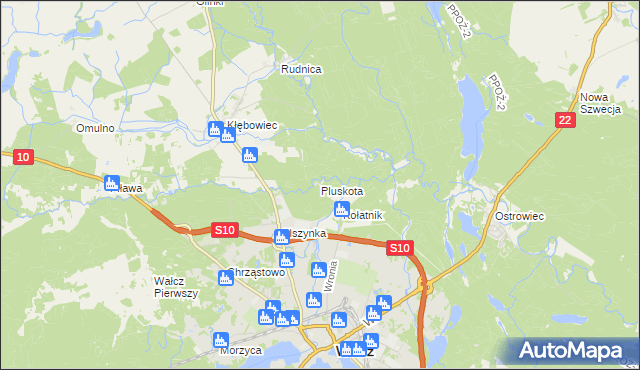 mapa Pluskota, Pluskota na mapie Targeo