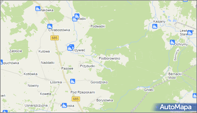 mapa Podborowisko, Podborowisko na mapie Targeo