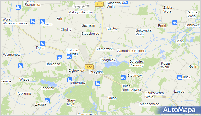 mapa Podgajek, Podgajek na mapie Targeo