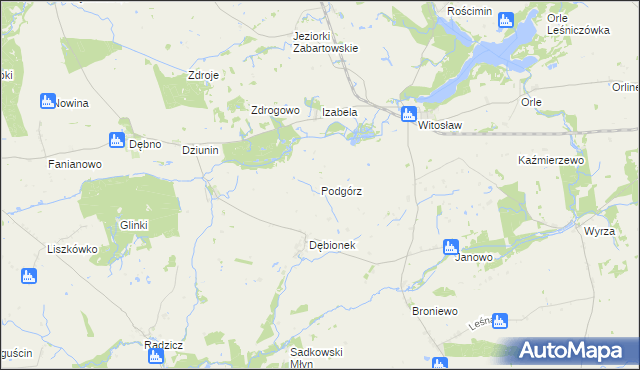 mapa Podgórz gmina Mrocza, Podgórz gmina Mrocza na mapie Targeo