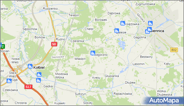 mapa Podgórzno, Podgórzno na mapie Targeo