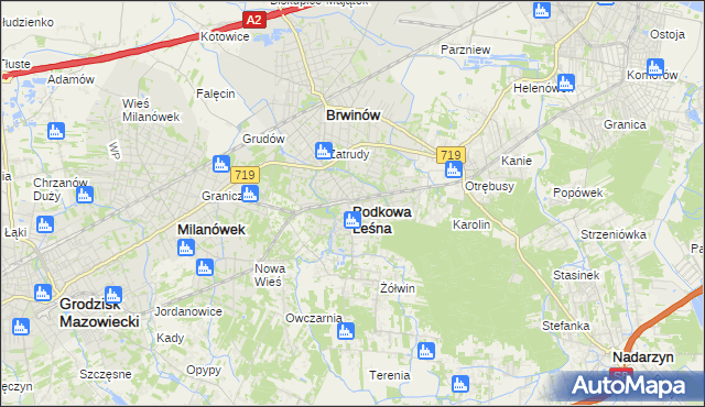 mapa Podkowa Leśna, Podkowa Leśna na mapie Targeo