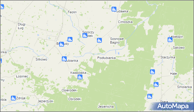 mapa Podłubianka, Podłubianka na mapie Targeo