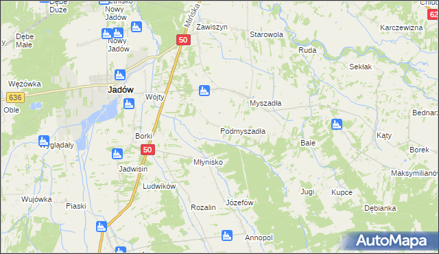 mapa Podmyszadła, Podmyszadła na mapie Targeo