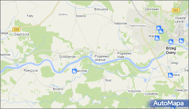 mapa Pogalewo Wielkie, Pogalewo Wielkie na mapie Targeo