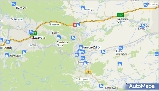 mapa Polanica-Zdrój, Polanica-Zdrój na mapie Targeo
