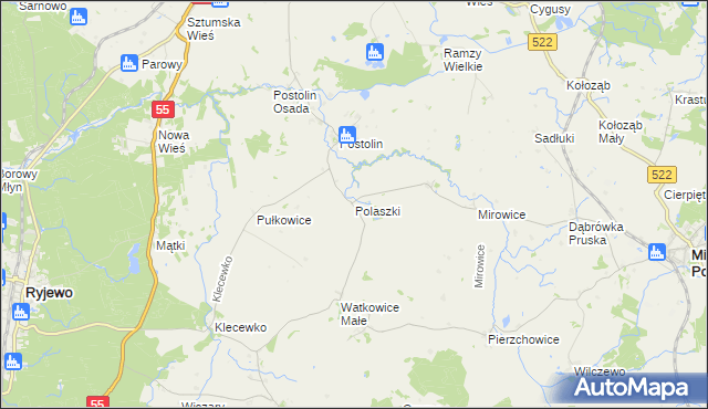 mapa Polaszki, Polaszki na mapie Targeo