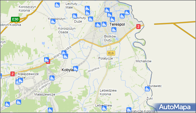 mapa Polatycze, Polatycze na mapie Targeo
