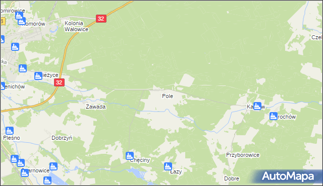 mapa Pole gmina Gubin, Pole gmina Gubin na mapie Targeo