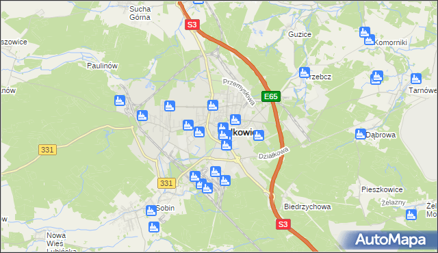 mapa Polkowice, Polkowice na mapie Targeo
