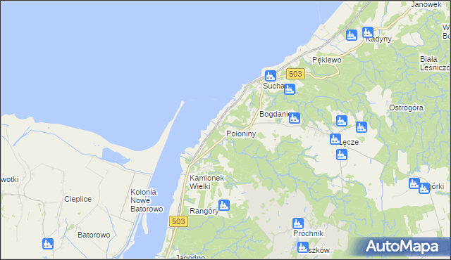 mapa Połoniny, Połoniny na mapie Targeo