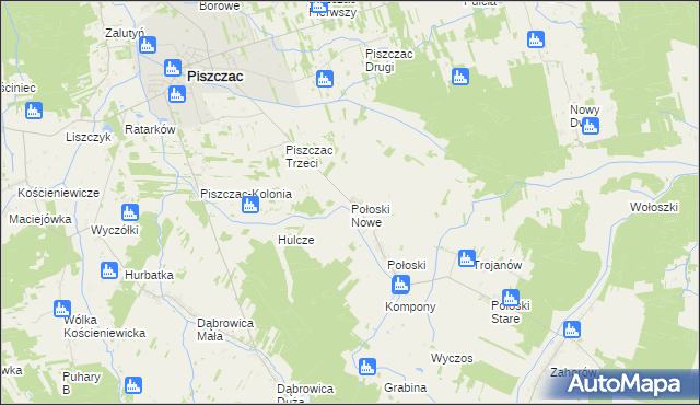 mapa Połoski Nowe, Połoski Nowe na mapie Targeo