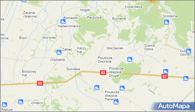 mapa Polubicze Dworskie, Polubicze Dworskie na mapie Targeo