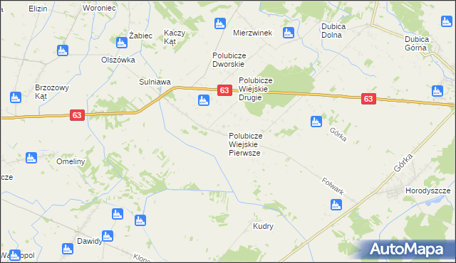 mapa Polubicze Wiejskie Pierwsze, Polubicze Wiejskie Pierwsze na mapie Targeo