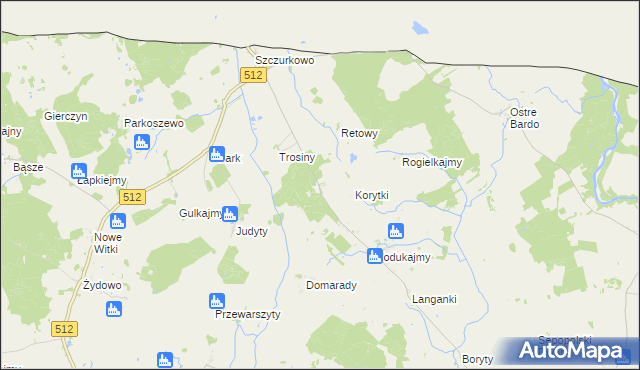 mapa Poniki gmina Sępopol, Poniki gmina Sępopol na mapie Targeo
