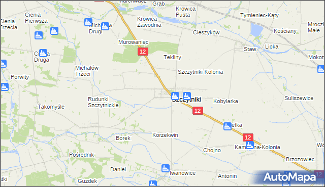 mapa Popów gmina Szczytniki, Popów gmina Szczytniki na mapie Targeo