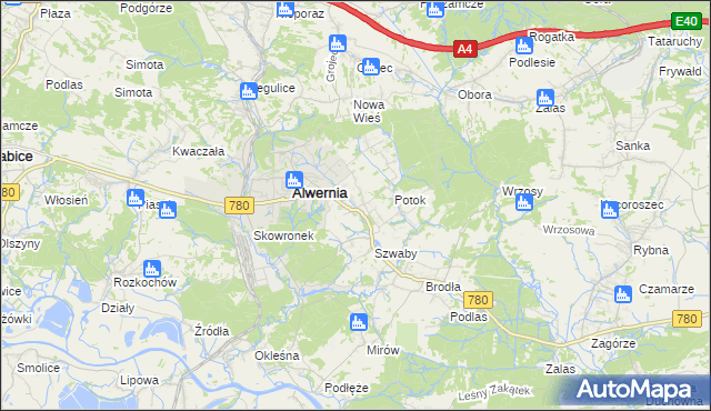 mapa Poręba Żegoty, Poręba Żegoty na mapie Targeo
