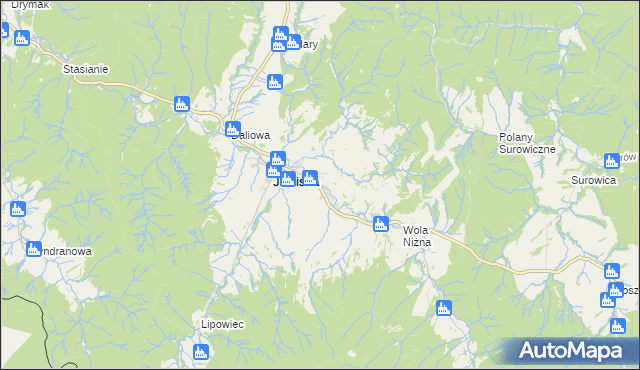 mapa Posada Jaśliska, Posada Jaśliska na mapie Targeo