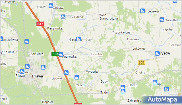 mapa Poschła, Poschła na mapie Targeo