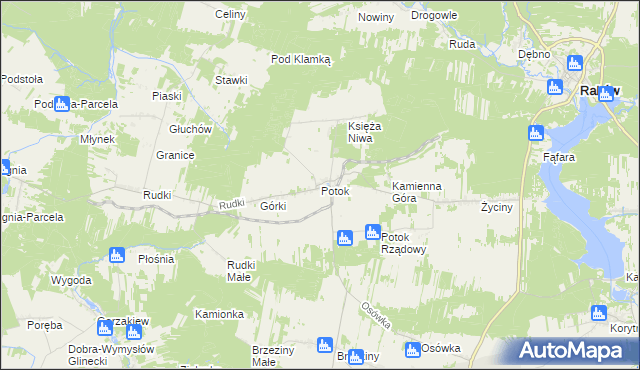 mapa Potok gmina Szydłów, Potok gmina Szydłów na mapie Targeo