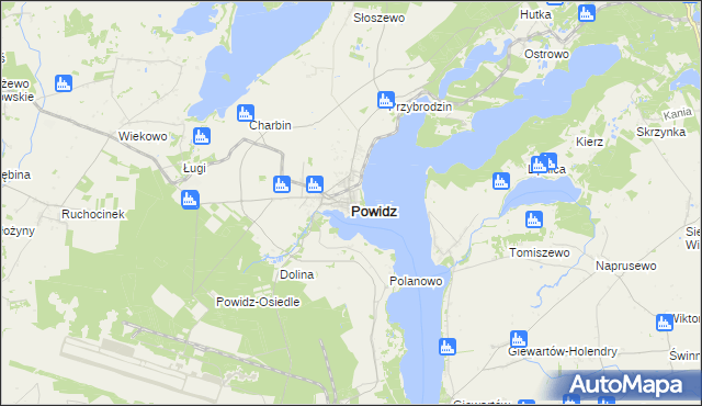 mapa Powidz powiat słupecki, Powidz powiat słupecki na mapie Targeo