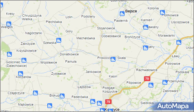 mapa Prokocice, Prokocice na mapie Targeo