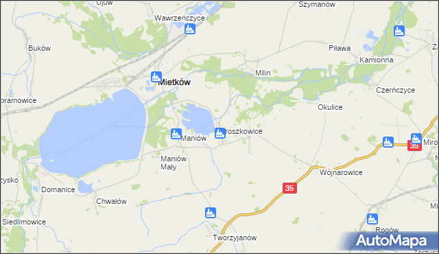 mapa Proszkowice, Proszkowice na mapie Targeo