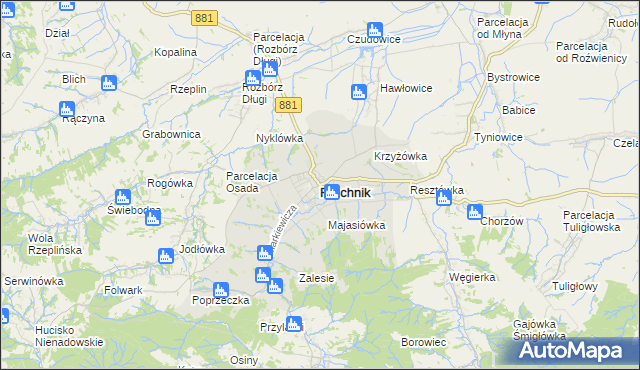 mapa Pruchnik powiat jarosławski, Pruchnik powiat jarosławski na mapie Targeo